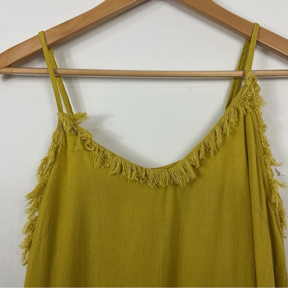 Umgee Sleeveless Linen Blend Fringe Dress Size Small - Picture 3 of 8